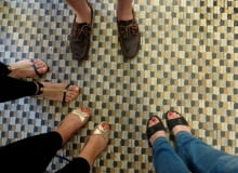 Posadzka w jednym z budynków na terenie dawnej wytwórni Wódek Koneser