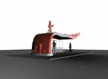 Projekt przystanku autobusowego wykonany dla Suwałk autorstwa Zbigniewa Pinińskiego pininski, projekt, przystanek, suwalki, miejska architektura, bialystok