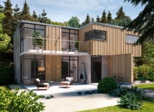 Elewacja 3D ze struganych desek