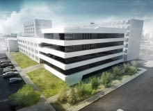 Budynek C PRIM Instytutu Medycyny Doświadczalnej i Klinicznej PAN w Warszawie - wizualizacja. Budynek C PRIM Instytutu Medycyny Doświadczalnej i Klinicznej PAN w Warszawie - wizualizacja.