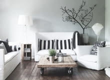 Salon. Sofy i kanapy to projekt Paoli Navone dla Gervasoni. dom w szkole, dom w skandynawskim stylu