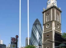 London Gate - tymczasowa wieża, która stanie we wschodniej części City w Londynie z okazji Igrzysk Olimpijskich 2012 roku. Pusta i naga konstrukcja wywołuje pytanie o sens budowy tego monumentu. Projekt: Fernando Donis. londyn, ciekawostki, wieża, pomnik, olimpiada