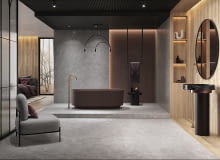 Łazienka z wygodną wanną. Łazienka z wygodną wanną.