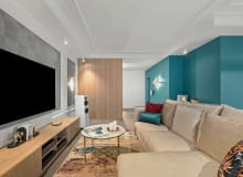 Aranżacja mieszkania z turkusową nutą Aranżacja mieszkania z turkusową nutą