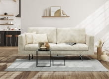 Sofę Gusto można dowolnie konfigurować, więc dostosujesz jej wygląd idealnie pod styl naturalistyczny. Wygodę natomiast zapewnią poduszki z regulowaną częścią górną.