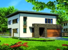 Elewacja frontowa projekt domu,projekty domów,dom jednorodzinny