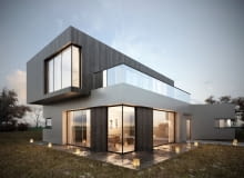 Projekt elewacji i wizualizacja domu jednorodzinnego w Sulejówku dla biura mkarchtekci,