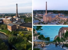 Cukrownia w Pruszczu Gdańskim. Z lewej: obecnie; Z prawej: po rewitalizacji Cukrownia w Pruszczu Gdańskim. Z lewej: obecnie; Z prawej: po rewitalizacji