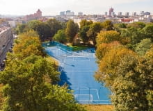 Przebudowa Ogrodu Jordanowskiego nr 1 - widok z panoramą miasta. Proj. UGO Przebudowa Ogrodu Jordanowskiego nr 1 - widok z panoramą miasta. Proj. UGO