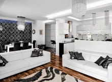 WNĘTRZA: aranżacja aneksu kuchennego jest ściśle podporządkowana wystrojowi części wypoczynkowej - te same kolory, materiały wykończeniowe i dodatki. Szafki kuchenne nie mają uchwytów, tym bardziej więc wtapiają się w tło. UWAGA ! PONOWNA PUBLIKACJA WYLACZNIE ZA ZGODA WLASCICIELI WARSZAWA , MIESZKANIE , WNETRZA , POKOJ , MEBLE , WYSTROJ CZARNO - BIALY STYLIZACJA EVA MILCZAREK FOT. RADOSLAW WOJNAR PUBLIKACJA CZTERY KATY NR 10 (240) - 10 2011 SLOWA KLUCZOWE: ARCHITEKTURA WNETRZE MEBEL POKOJ ZDJĘCIE DO WKŁADKI: PUBLIKACJA CZTERY KATY NR 10 (240) - CZASOPISMA