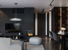 Mieszkanie w Warszawie - aranżacja w kolorze gorzkiej czekolady