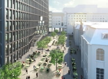 Plac Bałtyk Tower przy budynku starej drukarni Concordia Plac Bałtyk Tower przy budynku starej drukarni Concordia