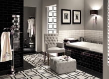 Białe i czarne płytki z nowej kolekcji Tubądzin dynamizują łazienkową przestrzeń i dodają jej charakteru. Dekor Coll Round Black oraz Coll Round White kosztują 49,82 zł/szt. Mozaiki podłogowe z kolekcji Monaco kreacji Macieja Zienia dla Tubądzin (Mozaiki Rivage 4 oraz Rivage 5) 36,29 zł/szt. tubadzin.pl