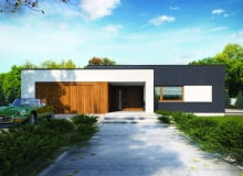 Projektanci domu postawili na wyraziste kolory i materiały projekt domu