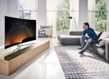 Telewizor KS9500 z zakrzywionym ekranem - czerń jest jeszcze bardziej czarna. telewizor, samsung