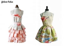 Yellow Polka, fartuszki, fartuszki Yellow Polka, polski projekt, oryginalne fartuszki