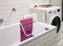 Stojąca suszarka (nawannowa lub balkonowa) FLEX DRY 3 W 1, lakierowany metal, 177 x 66 cm, wys. 98 cm, 134 zł, Castorama Stojąca suszarka (nawannowa lub balkonowa) FLEX DRY 3 W 1, lakierowany metal, 177 x 66 cm, wys. 98 cm, 134 zł, Castorama