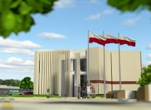 Wizualizacja południowej elewacji muzeum Wizualizacja południowej elewacji muzeum