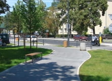 Widok ogólny na nawierzchnię wyremontowanej ulicy Paryskiej.