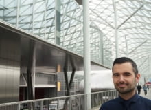 Michał Mazur na targach w Mediolanie w 2016 roku