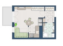 Plan mieszkania, kawalerka