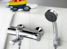 Baterie termostatyczne zapewniają bezpieczne użytkowanie - korpus nie nagrzewa się, a wypływ wody zostaje zablokowany, gdy nie ma zimnej wody bateria termostatyczna