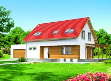 Dom - projekt gotowy FULTON III DC P342B Budynek jednorodzinny, mieszkalny, parterowy z poddaszem użytkowym, wolno stojący, bez podpiwniczenia