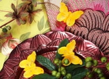 Im więcej przyrodniczych motywów, tym lepiej. Talerz - 89 zł, Villa Italia; świeczki (motylki) - 25 zł/3 szt., Ludwik Styl; sztuczna gałąź - 49 zł, Almi Decor; tapeta - 351 zł/rolka, Finezja Studio; tkanina - 686 zł/m, Decodore Showroom. 14.05.2009 WARSZAWA