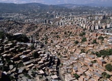 ca. 1970-1997, Federal District, Caracas, Venezuela --- Aerial View of Caracas Slums --- Image by Yann Arthus-Bertrand/CORBIS