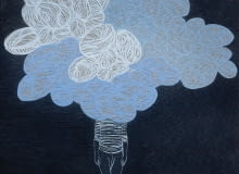 Chmura, 80 x 80 cm, tempera żółtkowa, płótno, 2013 r. agnieszka sandomierz, obrazy