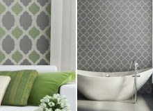 WNĘTRZA - WZORY. Zależnie od koloru, jaki wybierzemy, wzór będzie delikatny, dyskretny albo mocny, dominujący. Ścianę można okleić gotową tapetą z wzorem albo pomalować, używając szablonu.