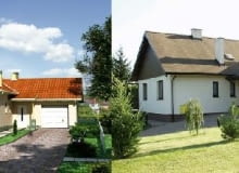 Budynek składający się z dwóch prostych skrzydeł pilnie odwzorowuje wizualizację. W rzeczywistości oprawa domu zyskała skromniejszy i spokojniejszy wygląd poprzez zastosowanie dwukolorowych materiałów budowlanych w dwóch kolorach - beżowym i ciemnobrązowym. Budynek składający się z dwóch prostych skrzydeł pilnie odwzorowuje wizualizację. W rzeczywistości oprawa domu zyskała skromniejszy i spokojniejszy wygląd poprzez zastosowanie dwukolorowych materiałów budowlanych w dwóch kolorach - beżowym i ciemnobrązowym.