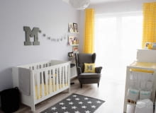 Żółto-szary pokoik dziecięcy Żółto-szary pokoik dziecięcy
