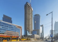 The Bridge w Warszawie w trakcie budowy