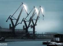 Rewitalizacja żurawi postoczniowych. Koncepcja przygotowana przez biuro Restudio Architektury