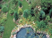 18.08.2000 KRAKOW. OSIEDLE MISTRZEJOWICE NOWE, POD BLOKIEM NR 9 PAN NOCON - OGROD Z SADZAWKA. FOT. TOMASZ ZUREK / AGENCJA GAZETA