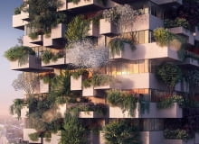 Projekt koncepcyjny 'wertykalnego lasu' wieżowca z mieszkaniami socjalnymi w Eindhoven. Projekt 'wertykalnego lasu' wieżowca z mieszkaniami socjalnymi w Eindhoven.