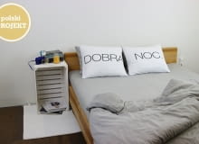 Nocne Dobra: pościel dzianinowa z nadrukiem pościel, polski projekt, polska pościel, ładna pościel, prosta pościel, bawełniana pościel