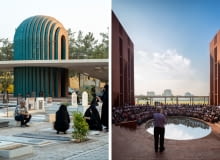 Fot. z lewej: Grobowiec Shafagh w Ardakan; Fot. z prawej: Akademia im. Agi Chana w Dhace