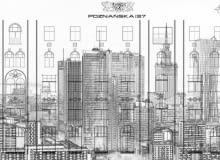 Projekt siatki wizerunkowej, która pojawi się na kamienicy na czas remontu
