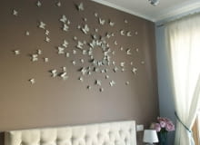 Sypialnia Agnieszki - ściana z motylami inspirowanymi sztuką Paula Vilinskiego sypialnia, ściana, dekoracja
