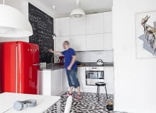 Mieszkanie na warszawskim Latawcu - 50 m2; proj. pracownia architektoniczna Tatemono małe mieszkanie, jasne mieszkanie, białe mieszkanie, jak urządzić małe mieszkanie? Nowoczesne mieszkanie