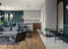 Inteligentny układ salonu, sypialni, łazienki i pokoju muzycznego zapewnia optymalną równowagę między odosobnieniem a przestronną częścią dzienną.