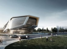 Wizualizacja Muzeum w Dalian. Widok za dnia. Wizualizacja Muzeum w Dalian. Widok za dnia.