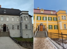 Pałac w Bukowcu przed i po