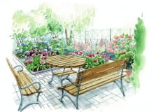 Projekt ogrodu z ukośną ścieżką