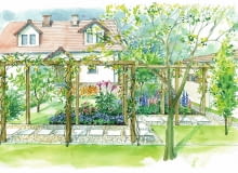 Projekt z pergolą Projekt z pergolą