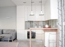 Kuchnia z salonem. mieszkanie, jasne mieszkanie, mieszkanie w skandynawskim stylu