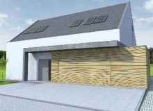 Elewacja frontowa wizualizacja, dom jednorodzinny, projekty domów