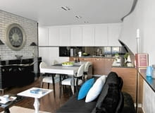 otwarta kuchnia, salon, meble pokojowe, wystrój wnętrz